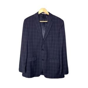 Joseph Abboud Blazer Mens 40R Black Plaid Print Sports Coat #